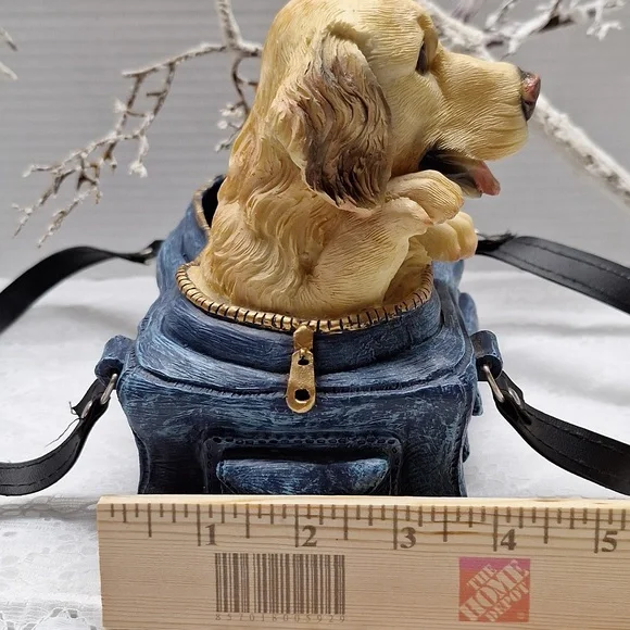 #ADW Charming Dog Figurine in Blue Bag CERAMIC Planter - Picture 7 of 10
